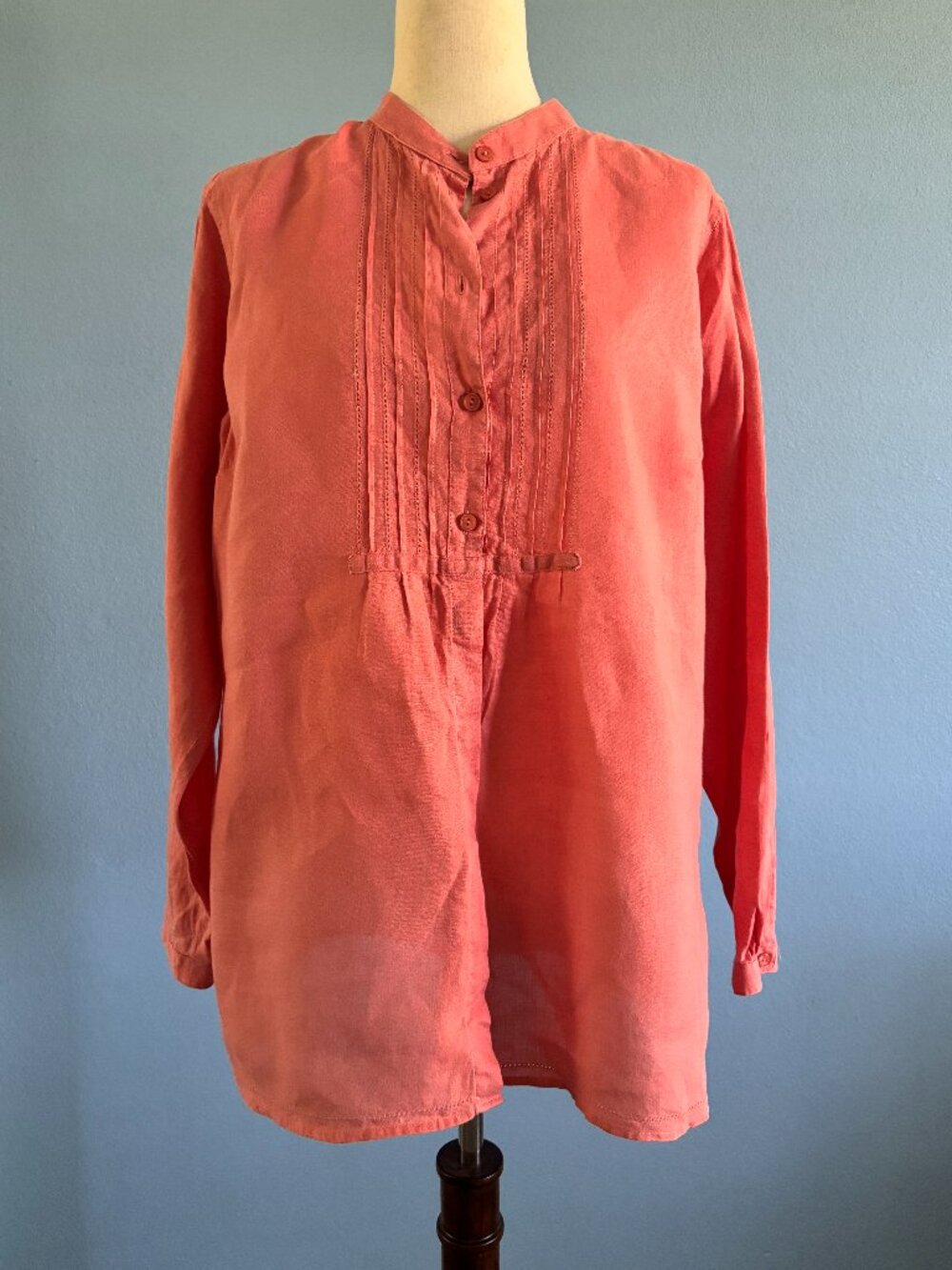 Orange Shirt - Orange Long Sleeves - Orange Button Down - Size Large - L.L. Bean